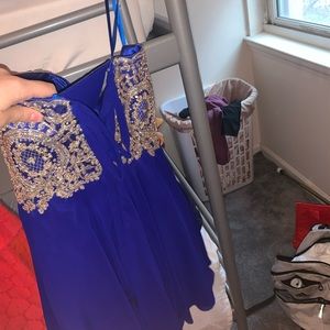 Blue Strapless Dress